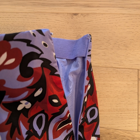 Ann Taylor Paisley Side Slit Column Maxi Skirt In Iconic Red Lined - Picture 5 of 10